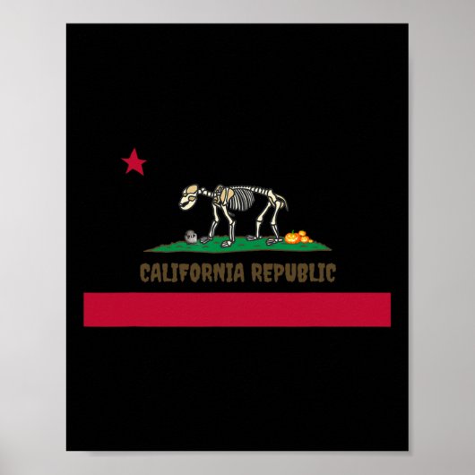 Halloween Skeleton Beer Californië CA State Flag F Poster (Voorkant)