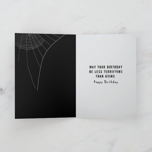 Halloween Skeleton Birthday Cupcake Kaart (Binnen)