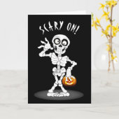 Halloween Skeleton Black Kaart (Gele Bloem)