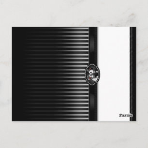Halloween Skeleton Black White BLANK Folkplaats Briefkaart