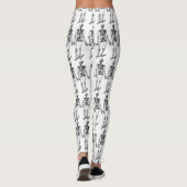 Halloween Skeleton Black White Comfortabel Leggings (Achterkant)