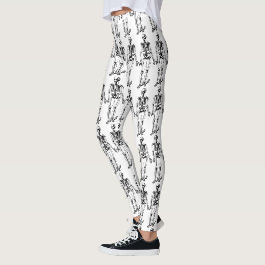 Halloween Skeleton Black White Comfortabel Leggings (Links)