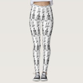 Halloween Skeleton Black White Comfortabel Leggings (Voorkant)