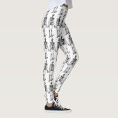 Halloween Skeleton Black White Comfortabel Leggings (Rechts)