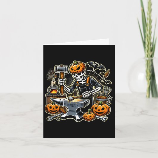 Halloween Skeleton Blacksmith Kaart (Voorkant)