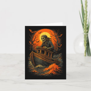 Halloween Skeleton Boat Ghost Ship Fisherman Motor Kaart