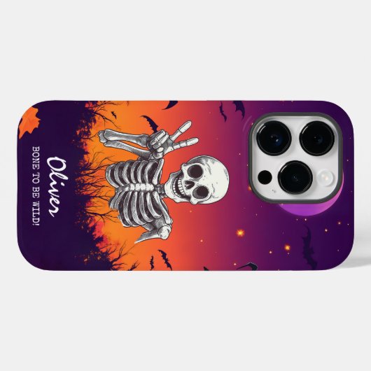 Halloween Skeleton "Bone To Be Wild!" Vredesteken Case-Mate iPhone Case (Achterkant (horizontaal))