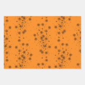 Halloween Skeleton Botten Bats & Spider Webs Oranj Inpakpapier Vel (Voorkant)