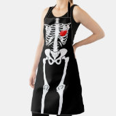 Halloween Skeleton Botten Hart All-Over Print Schort (Insitu)