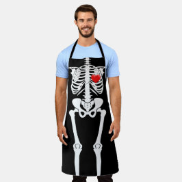 Halloween Skeleton Botten Hart All-Over Print Schort