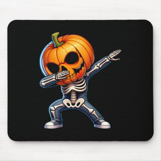 Halloween Skeleton Boys Trick Treat Funny Pumpkin Muismat (Voorkant)