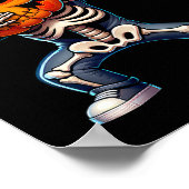 Halloween Skeleton Boys Trick Treat Funny Pumpkin Poster (Hoek)