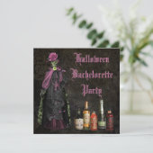 Halloween Skeleton Bride Bachelorette Party Kaart (Staand voorkant)