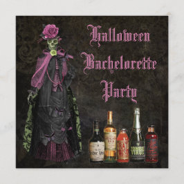 Halloween Skeleton Bride Bachelorette Party Kaart