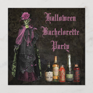 Halloween Skeleton Bride Bachelorette Party Kaart