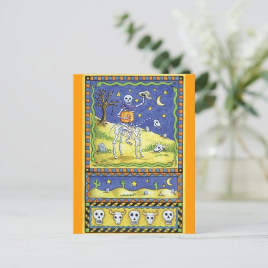 Halloween Skeleton Briefkaart (Staand voorkant)