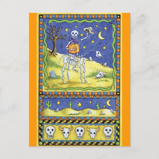 Halloween Skeleton Briefkaart (Voorkant)