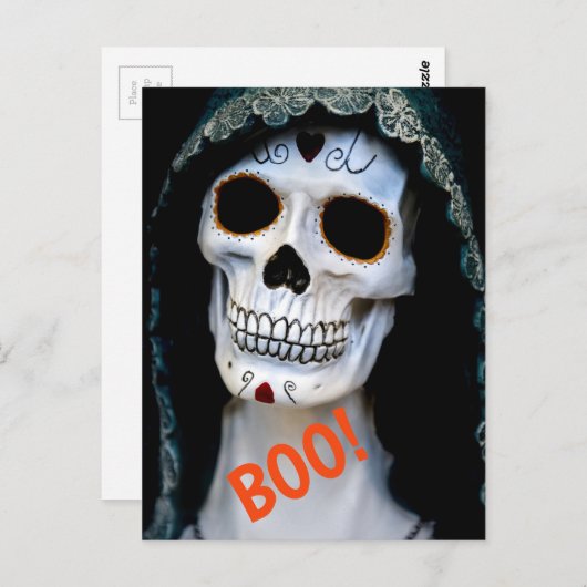 Halloween Skeleton Briefkaart (Voorkant / Achterkant)
