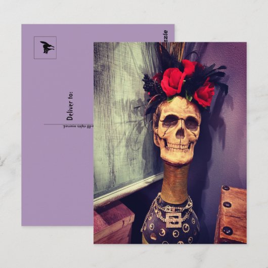 Halloween Skeleton Briefkaart (Voorkant / Achterkant)