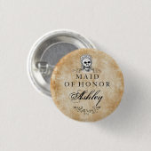 Halloween Skeleton Brown Gothic Maid of Honor Fotokaart (Voorkant /achterkant)