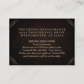 Halloween Skeleton Bruin Gothic Matching Receptie Informatiekaartje (Achterkant)