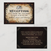 Halloween Skeleton Bruin Gothic Matching Receptie Informatiekaartje (Voorkant / Achterkant)