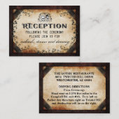 Halloween Skeleton Bruin Gothic Matching Receptie Informatiekaartje (Voorkant / Achterkant)