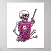 Halloween Skeleton Bubble Tea Poster (Voorkant)
