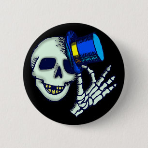 Halloween Skeleton Buttonnen Ronde Button 5,7 Cm