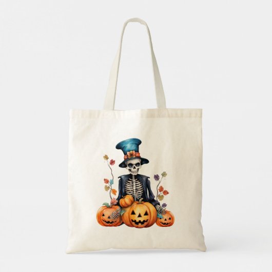 Halloween Skeleton Canvas tas (Achterkant)
