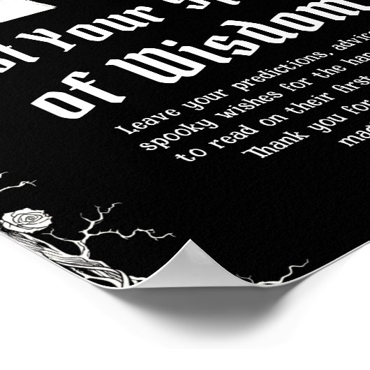 Halloween Skeleton Cast Your Spells of Wisdom Sign Poster (Hoek)