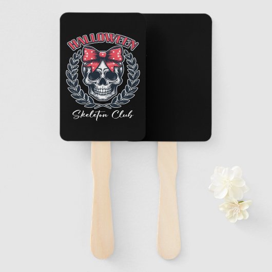 Halloween Skeleton Club Handwaaier (Voorkant en achterkant)