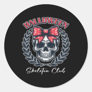 Halloween Skeleton Club Ronde Sticker