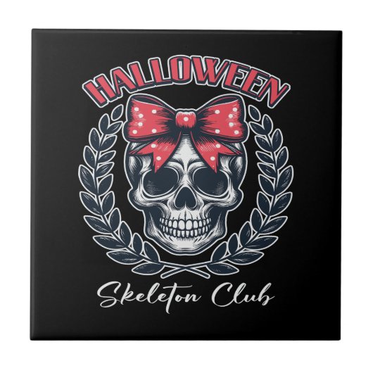 Halloween Skeleton Club Tegeltje (Voorkant)