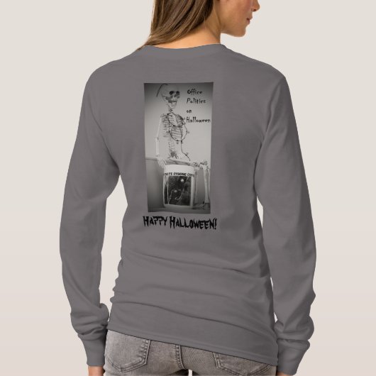 Halloween Skeleton Coffee Break Womens T-Shirt (Achterkant)