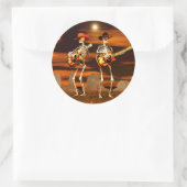 Halloween Skeleton Concert Ronde Sticker (Tas)