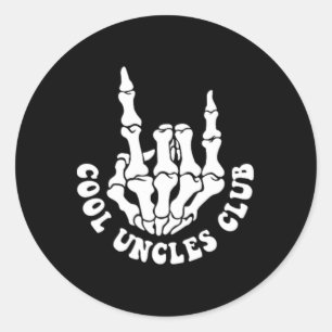 Halloween Skeleton Cool Uncles Club Retro Uncle Fa Ronde Sticker
