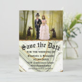 Halloween Skeleton Couple Gothic Save the Date (Staand voorkant)