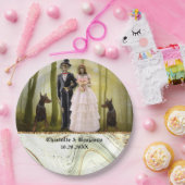 Halloween Skeleton Couple Gothic Wedding Paper Pla Papieren Bordje (Feest)