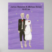 Halloween Skeleton Couple Wedding Poster (Voorkant)