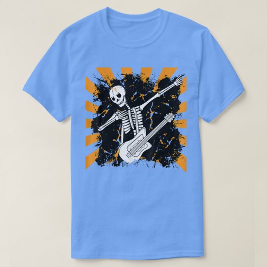 Halloween Skeleton Dab Guitar 1567 T-shirt (Design voorkant)