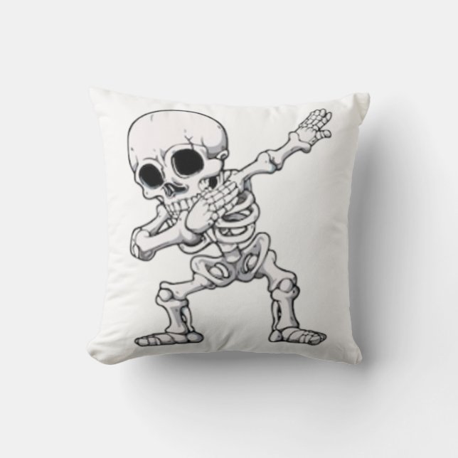 Halloween Skeleton Dabbing Kussen (Voorkant)
