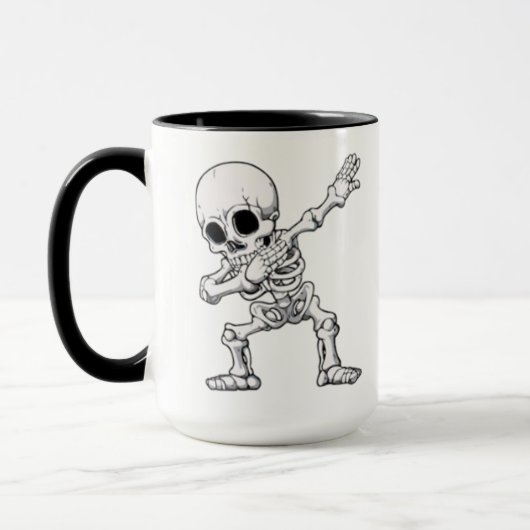 Halloween Skeleton Dabbing Mok (Links)