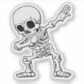 Halloween Skeleton Dabbing Sticker (Voorkant)