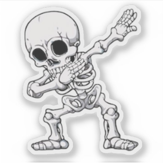Halloween Skeleton Dabbing Sticker (Voorkant)
