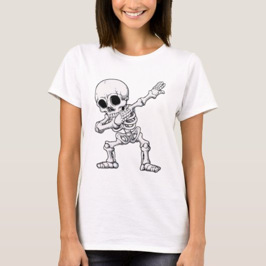Halloween Skeleton Dabbing T-shirt (Voorkant)