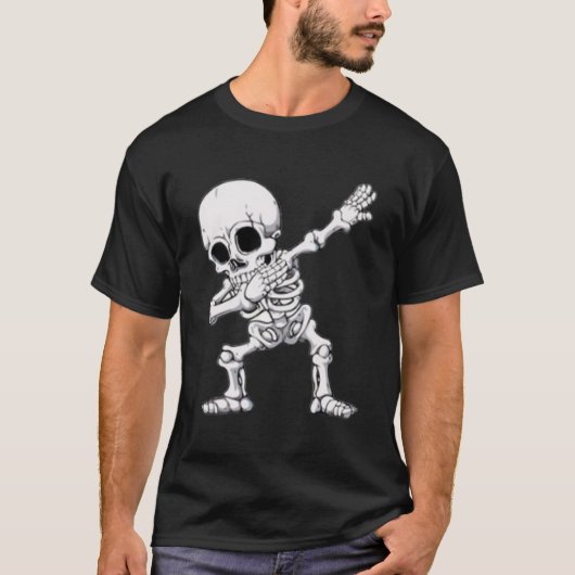 Halloween Skeleton Dabbing T-shirt (Voorkant)
