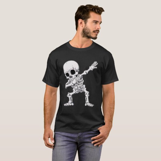 Halloween Skeleton Dabbing T-shirt (Voorkant volledig)