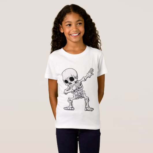 Halloween Skeleton Dabbing T-shirt (Voorkant volledig)