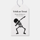 Halloween Skeleton Dabbing Trick or treat Cadeaulabel (Voorkant)